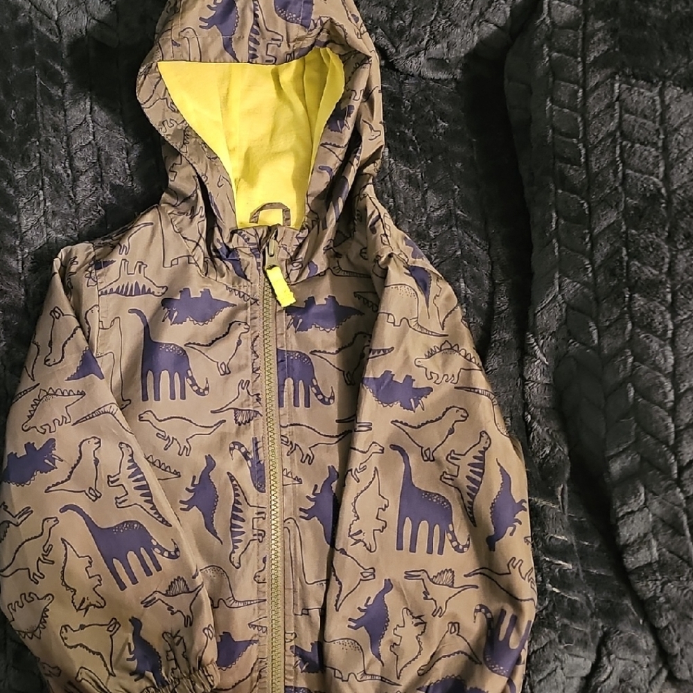 Carter's Dinosaur Print Raincoat - Brown and Yellow
